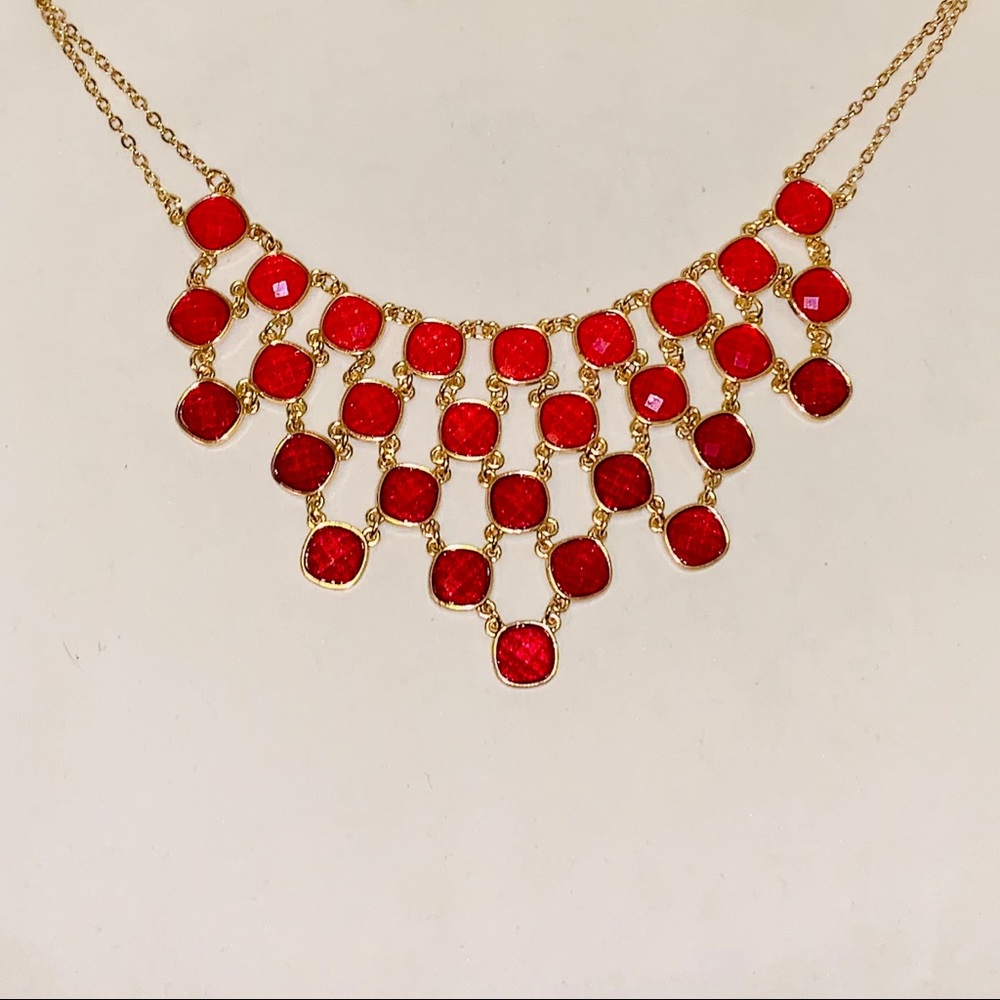 Ruby Ombré Statement Necklace